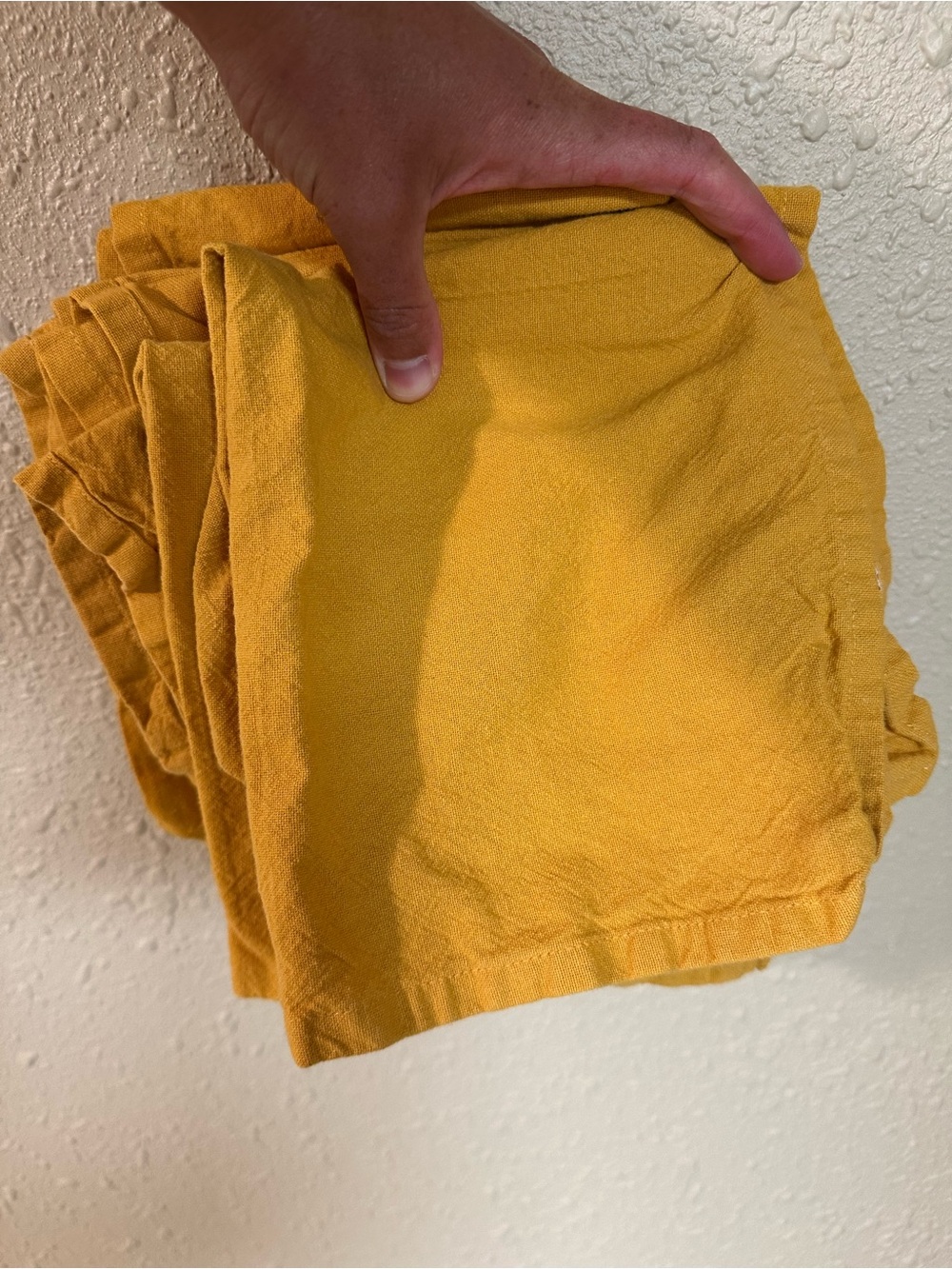 Mustard Yellow Linen Cloth Napkins (set of 9)